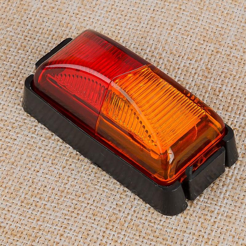 2pcs 10V-30V 8-LED Red & Amber Side Marker Light Clearance Lamp Universal for Car SUV Van Lorry RV Bus Boat Trailer Truck