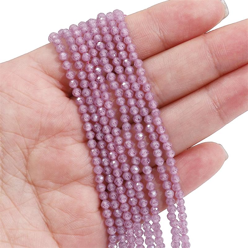 

120 шт. Натуральные многоцветные цирконы огранки круглые бусины для изготовления ювелирных изделий своими руками, браслетов, серег 3mm 120pcs фуксия/фиолетовый