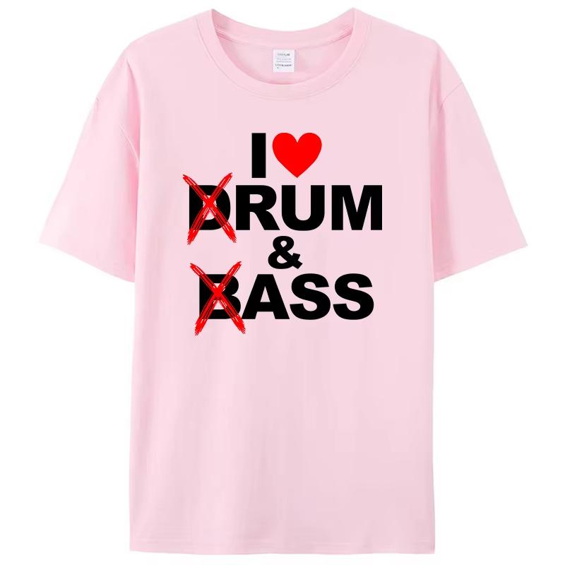 Funny Drum & Bass / Rum & B-Ass Lovers Drummer Leisure Men's T-Shirt Clothing Women Cotton Short Sleeve Tees Casual Vintage Tops