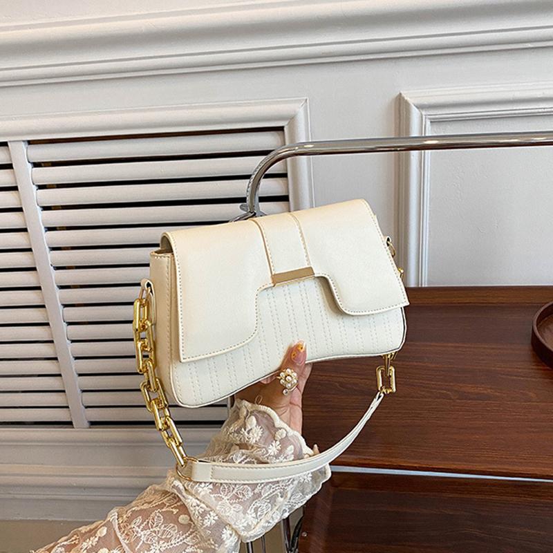 

Роскошная сумка для подмышек с цепочкой и клапаном для женщин, винтажная сумка из искусственной кожи для женщин, сумка для покупок на плечо подмышками 26x6x16cm бежевый