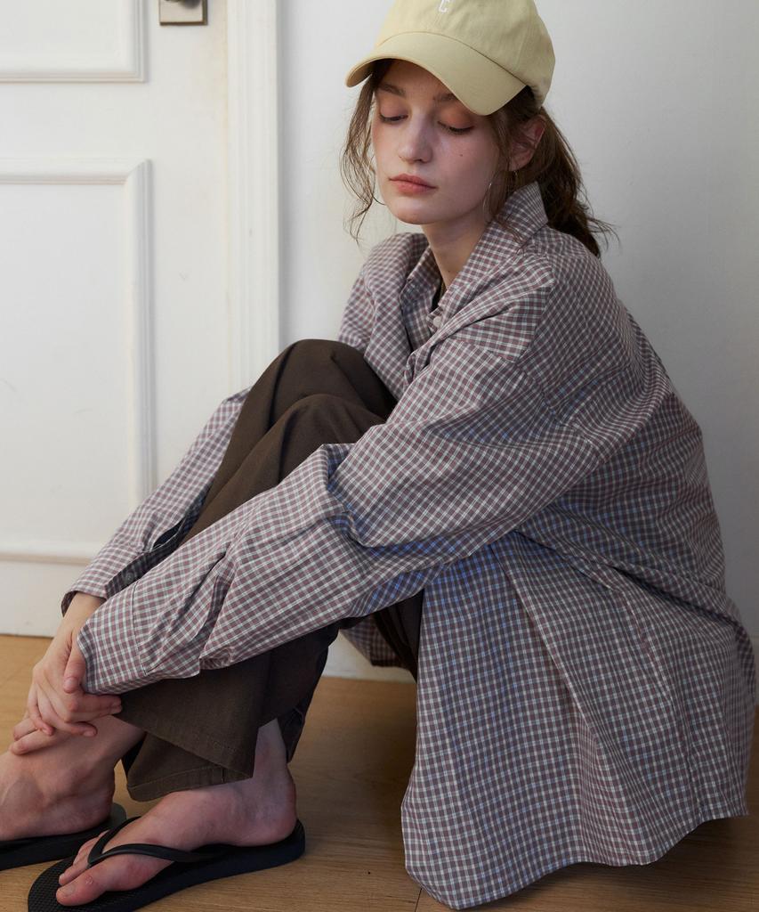 HAINT Aro Vintage Check Oversized Shirt 3Col_Beige