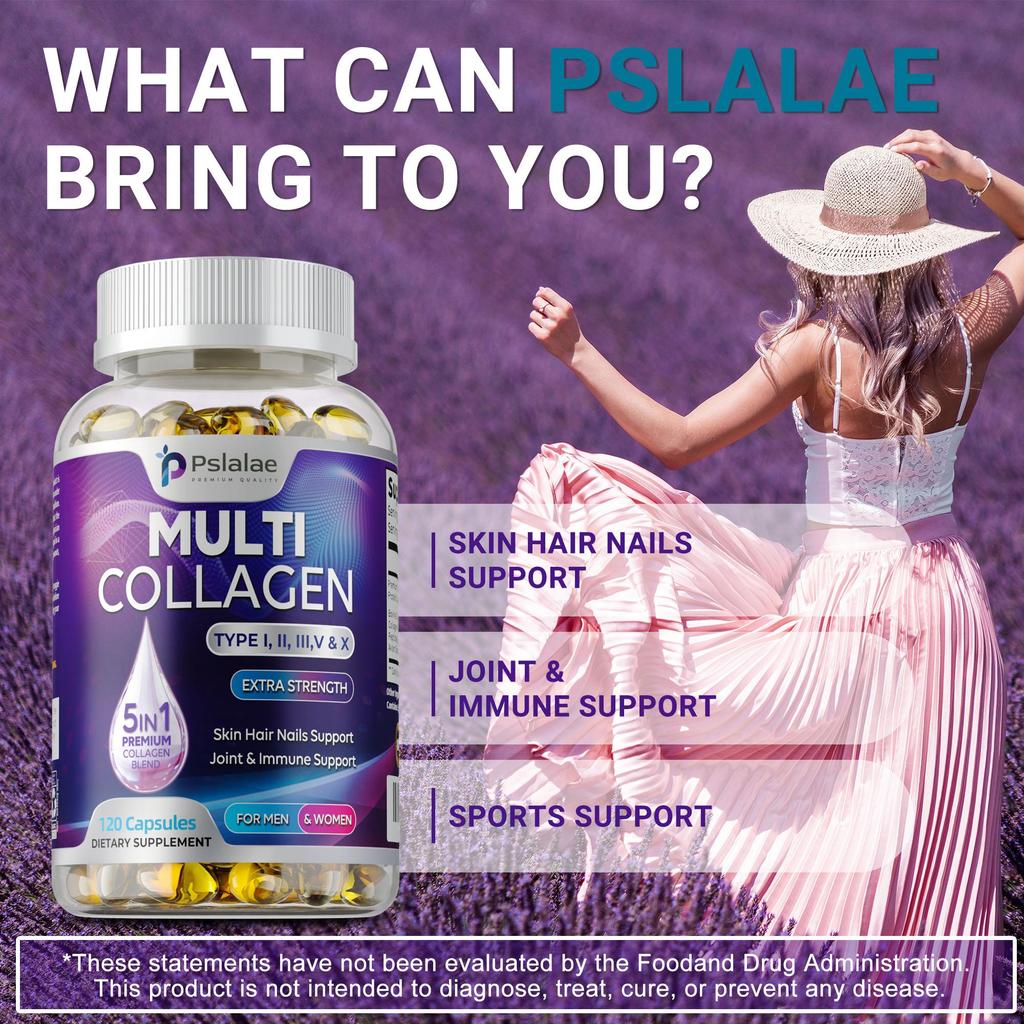Multi Collagen Peptides 1800mg - Type I,II,III,V,X-Healthy Bones,Hair,Skin,Nails