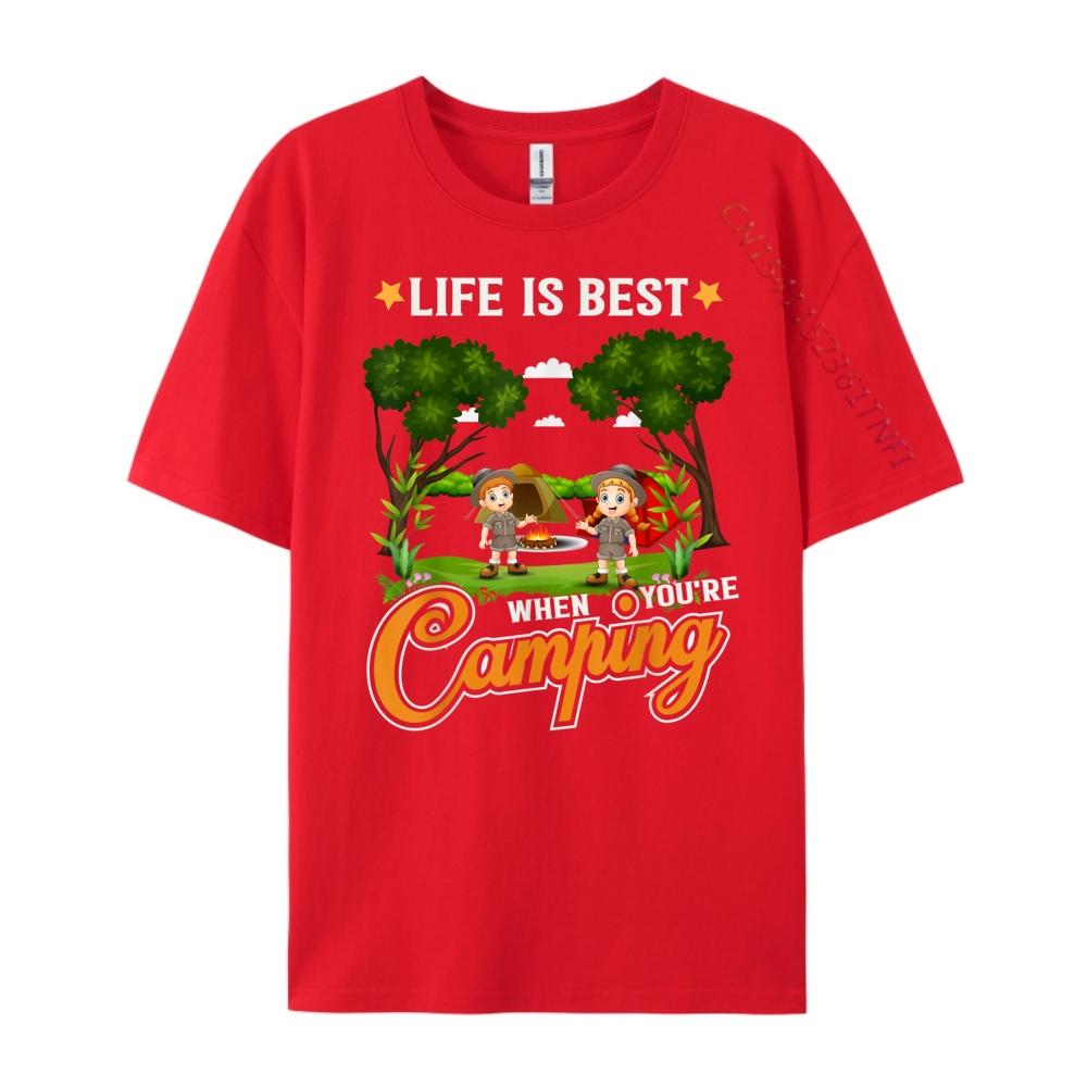 Life Is Best When You Re Camping Outdoor Adventure Cute Oversized T Shirt Breathable Streetwear Unisex Printed On S