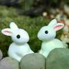 ^10 Stück Süße Mini Harz Hasen Miniaturfiguren 3D Kleiner Weißer Hase Verzierung Mikrolandschaft Puppenhaus Dekoration DIY Bastelarbeiten