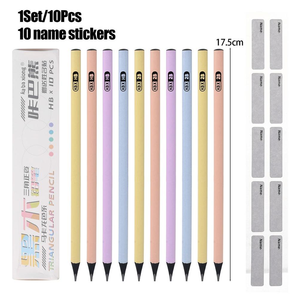 

10 шт./коробка Карандаш HB/2B Треугольный корпус Рисующий карандаш Профессиональный пишущий карандаш Школьные принадлежности Colorful-HB