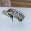 New Romantic Ring Valentine's Day Gift Fashion Personalized Zirconia Three Row Diamond Ring Female Wedding Proposal  Jewelry