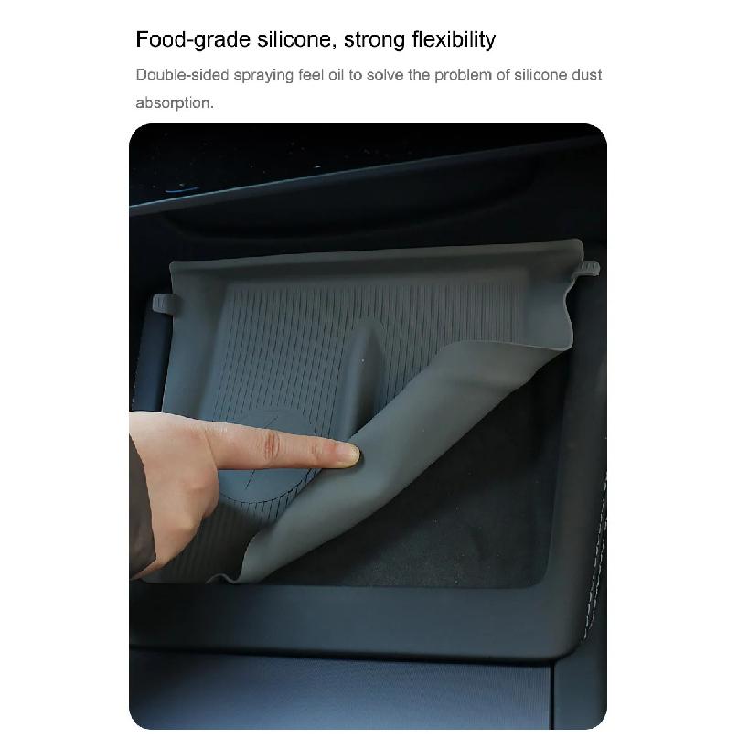 For Tesla Model Y Juniper Wireless Charging Silicone Mat Model 3 Highland Wireless Charging Food-grade Silicone Anti-slip Mat