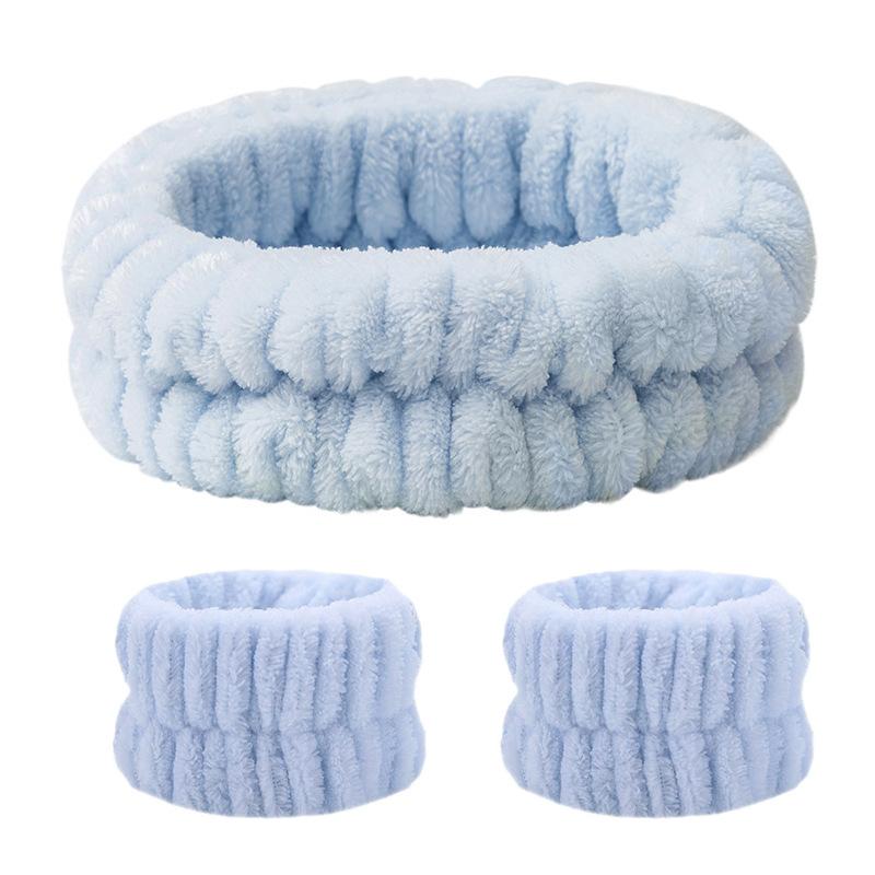 Fascia per Lavaggio Viso, Elastico per Lavaggio Viso, Fascia per Capelli da Donna, Peluche Monocolore, Fascia per Capelli da Casa per Trucco, Elastico per Capelli