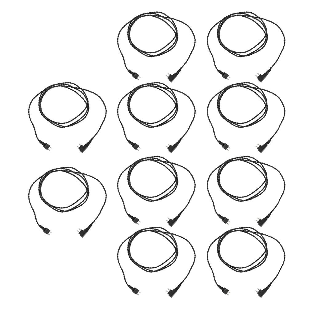 10pcs 2pin BW Hearing Aids Receiver Wire Heat Resistant Good Sound Transmission Effect Sound Amplifier Cord Black
