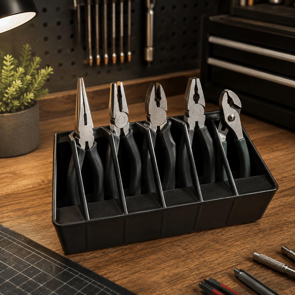 Multi Slot Pliers Tool Organizer Rack Anti-Slip 3D Printed Storage Tray Arrangement Stand Desktop Holder Jewelry Sorting