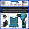 Cordless Double Speed Electric Drill with Rechargeable Lithium Battery and Impact Function