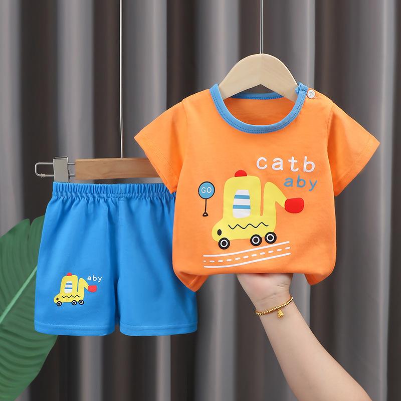 2026 Summer Children's Short Sleeve Set Pure Cotton Thin T-shirt Children's Clothing