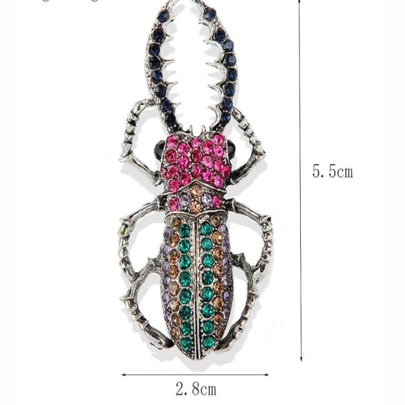 Fashion Rhinestone Retro Beetles Brooches For Women Clothing Coat Jewelry Accessries Gifts