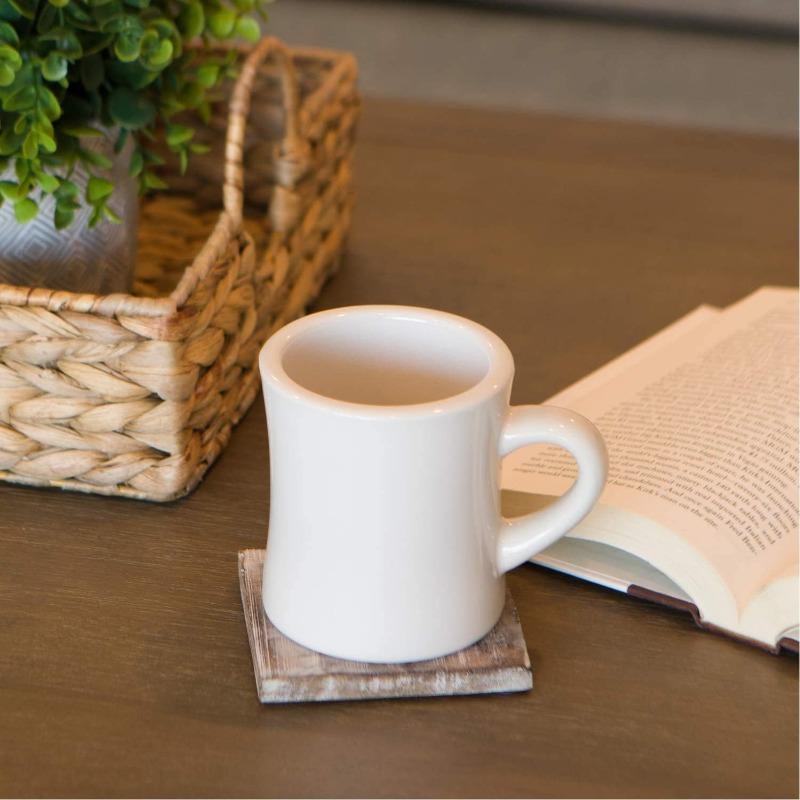 Original 11oz Creme Diner Kaffeetassen Set - Keramiktassen Großartig für Küchenset, Reise und Heißen Tee, Retro Waffle House Bauernhaus
