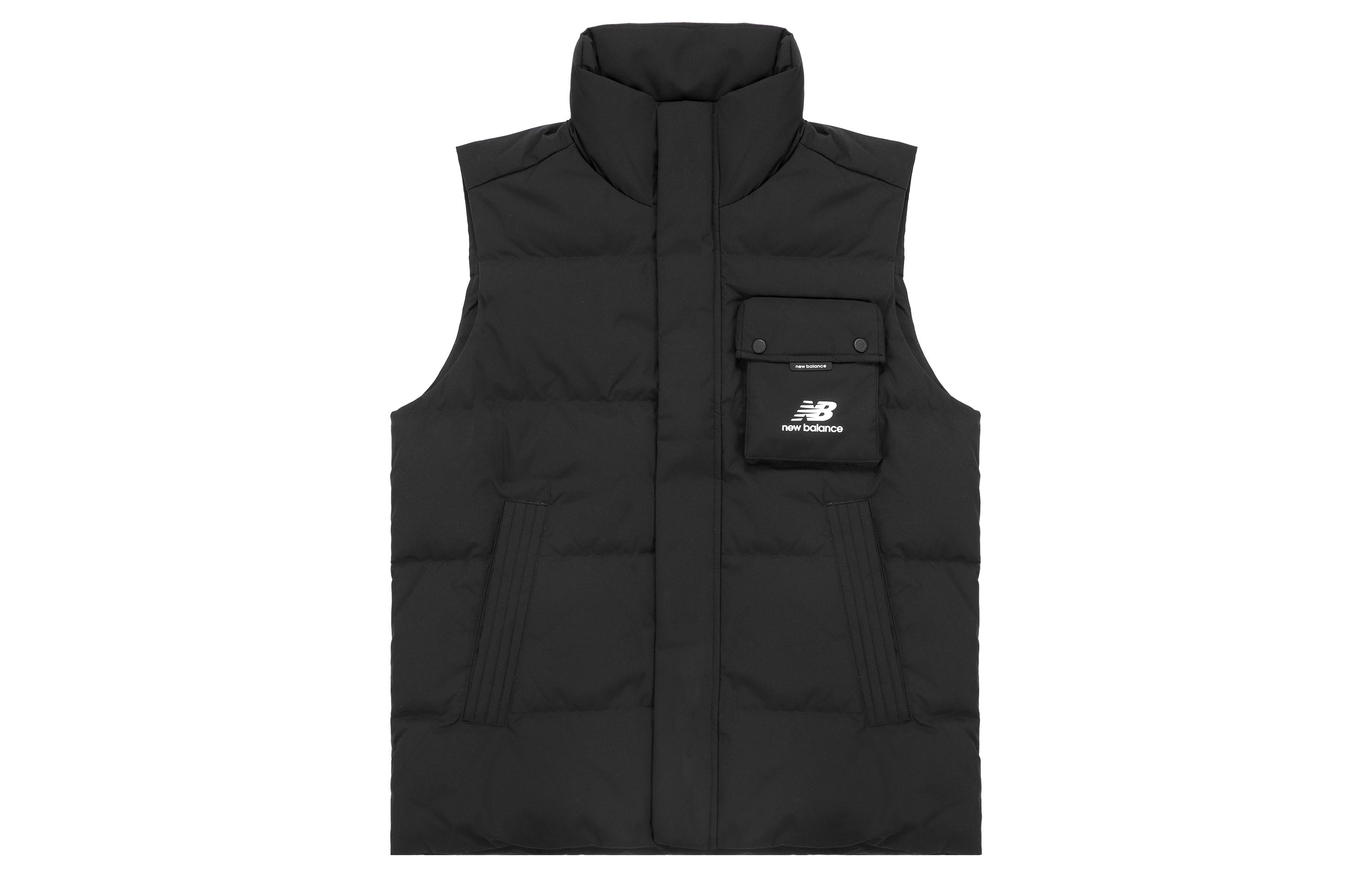 New Balance Down Vests Unisex Black Stand Collar Moderate Other AMV14310-BK L