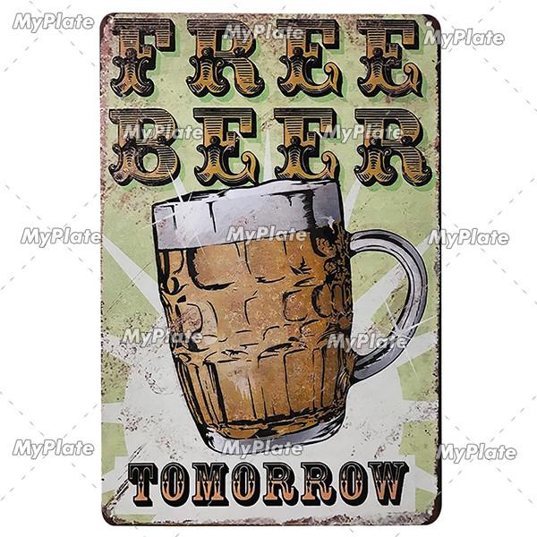 Letrero de Metal creativo para cerveza, placa Vintage, placa de letrero de lata para cerveza fría, decoración de pared para Bar, Club, hombre, arte rupestre, póster personalizado