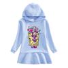 2026 Spring/Autumn Ruffle Rainbow Cartoon Girls' Long Sleeve Hooded Princess Dress