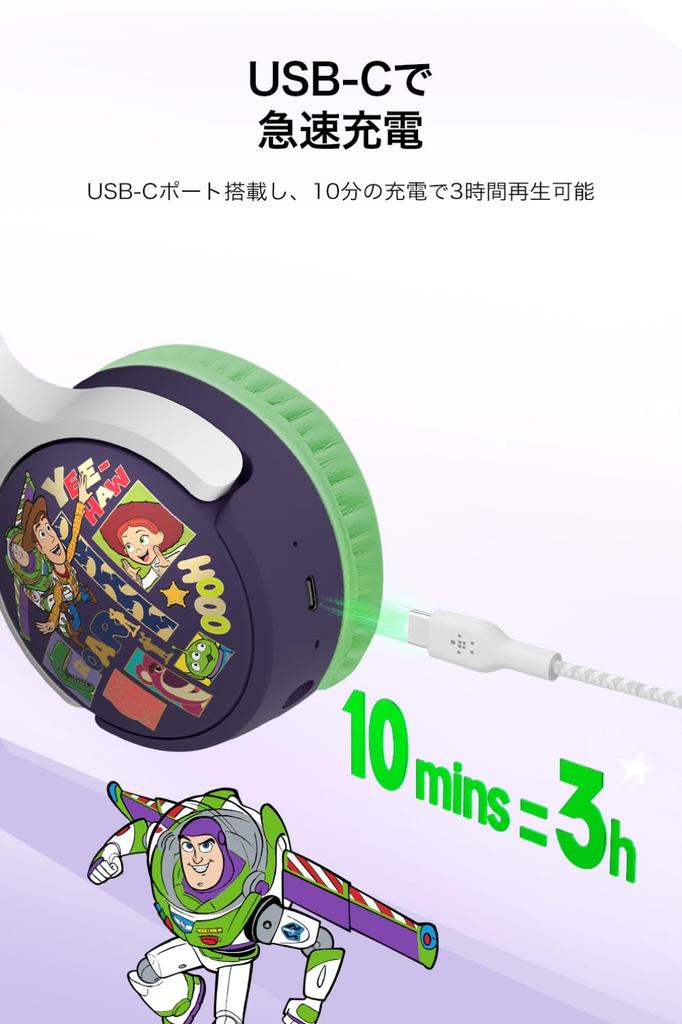 Toy Story Kids Wireless Headphones Bluetooth 5.0 Waterproof Wired Option 30H Playtime with Mic Volume Limiting