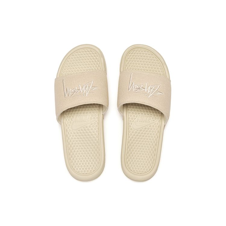 Stussy X Nike Benassi Fossil Stone Unisex Sneakers Tan DH1584-200
