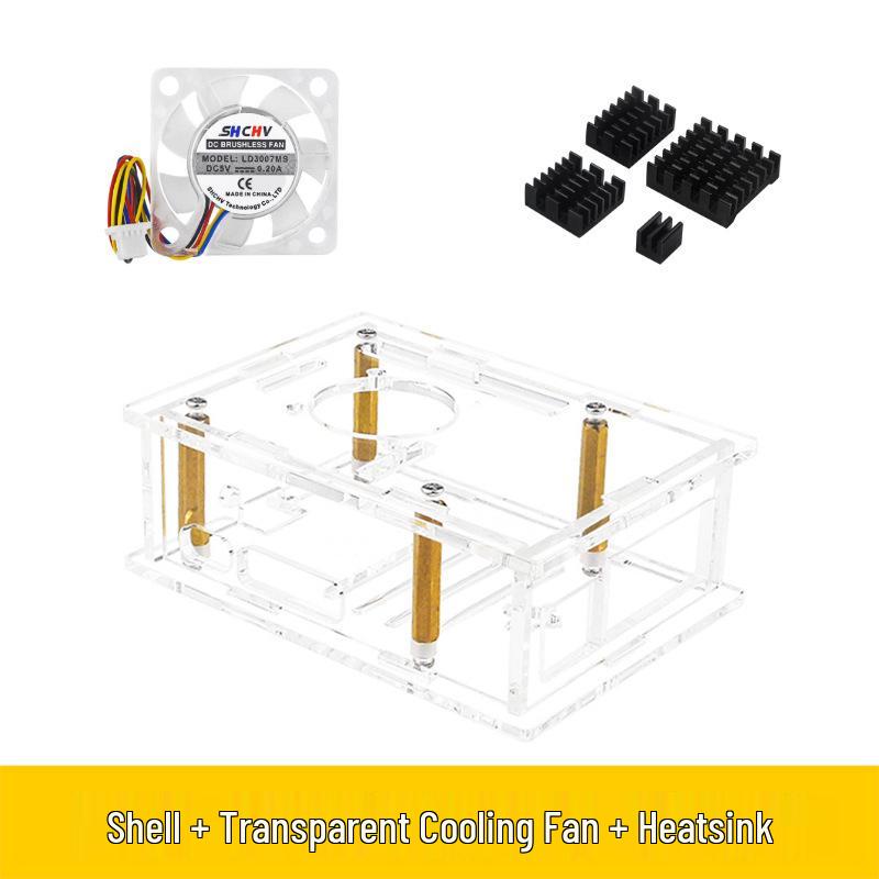 Raspberry Pi 5 Acrylic Case with Cooling Fan