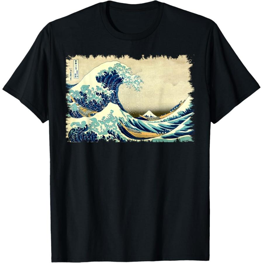 

Famous Vintage Art Classic_ Great Ocean Wave Special Design T-Shirt(7) XXXXXL чорний