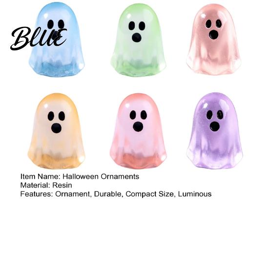 Ornamenti da Tavolo di Halloween 6 Pezzi Figure di Mini Fantasmi Luminose Collezione di Ornamenti Miniatura Glow in The Dark Collezioni Tematiche in Resina per Festa Casa