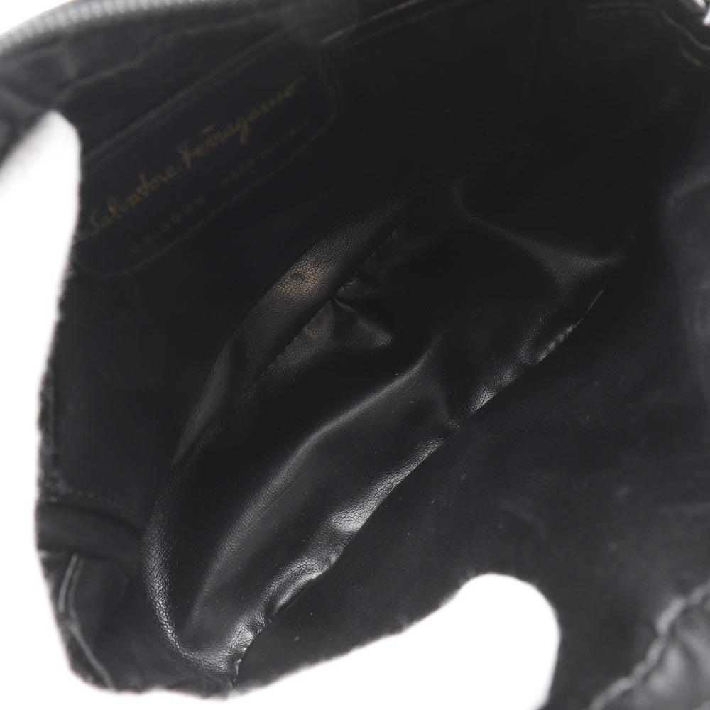Salvatore Ferragamo Vala Shoulder Bag D213096 Black Enamel Women Used