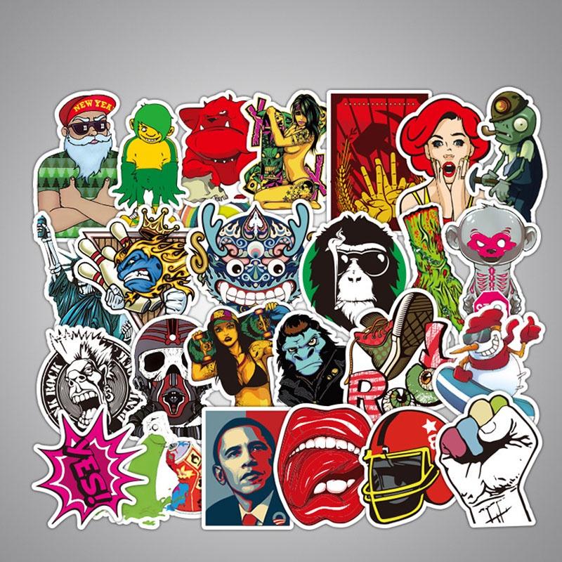 Vibrant 50pcs Vinyl Stickers For Skateboard Guitar Travel Case With Cool Designs