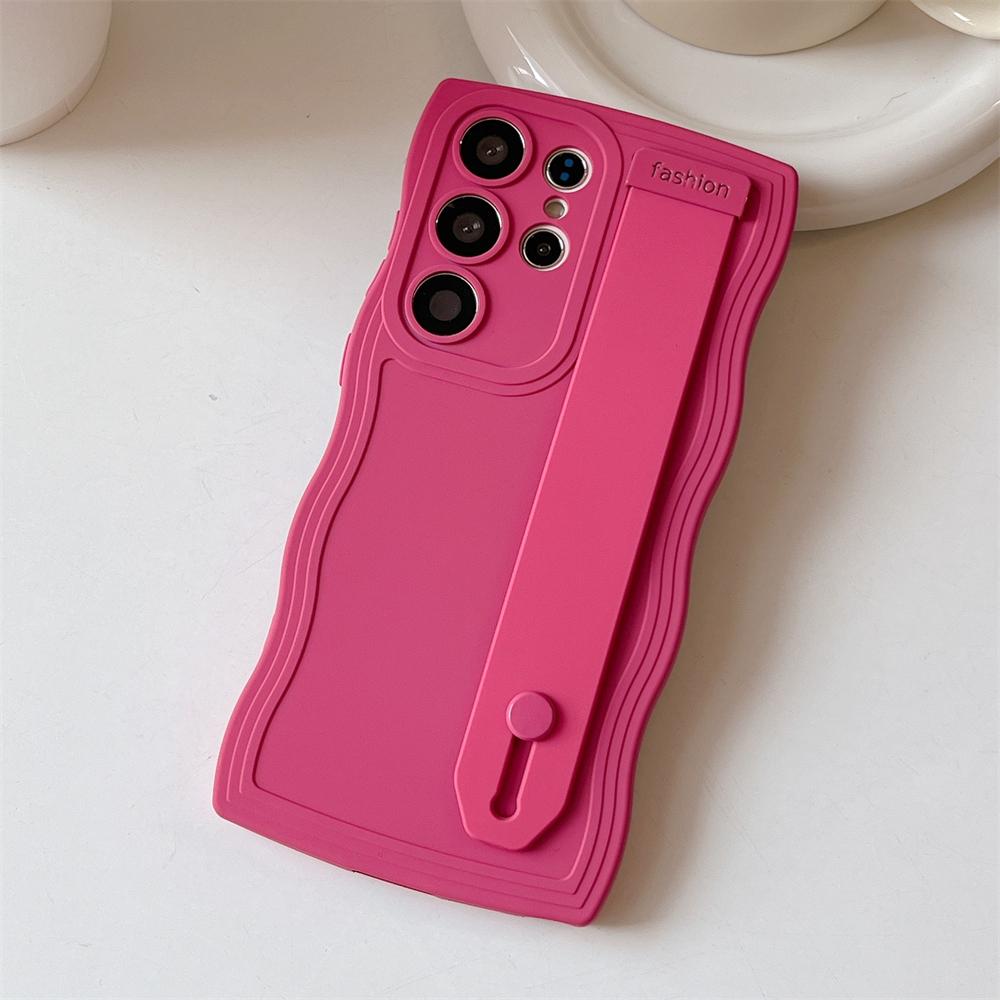 Držák na zápěstí Curly Wave Držák na telefon iPhone 12 Pro Max 15 14 Plus 13 11 XR XS Max 7 8 Plus SE 2020 měkký silikonový kryt
