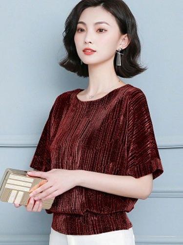 Women's bottoming shirt women's short-sleeved fashion summer new versatile bat shirt loose belly half-sleeved shirt