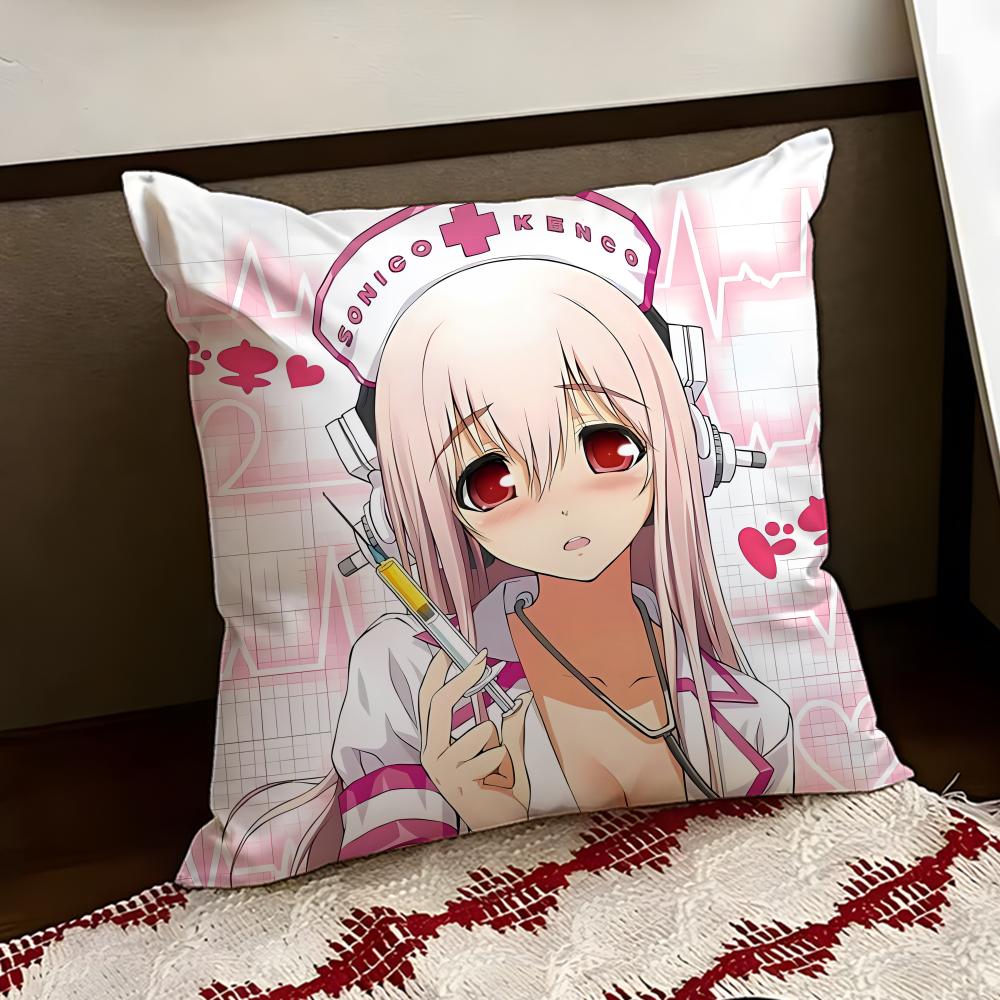 SSUPER Anime SSONICO Cushion Cover Reversible Soft Durable Pillow Cover Home Car MultiScene Use for Daily Comfort