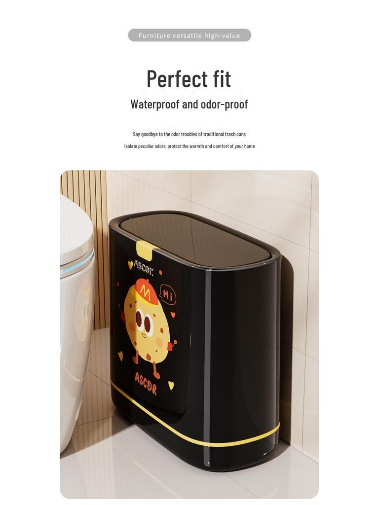2026 Gap Trash Can: Stylish, Large Capacity Bin with Lid for Bathroom, Kitchen, and Living Room