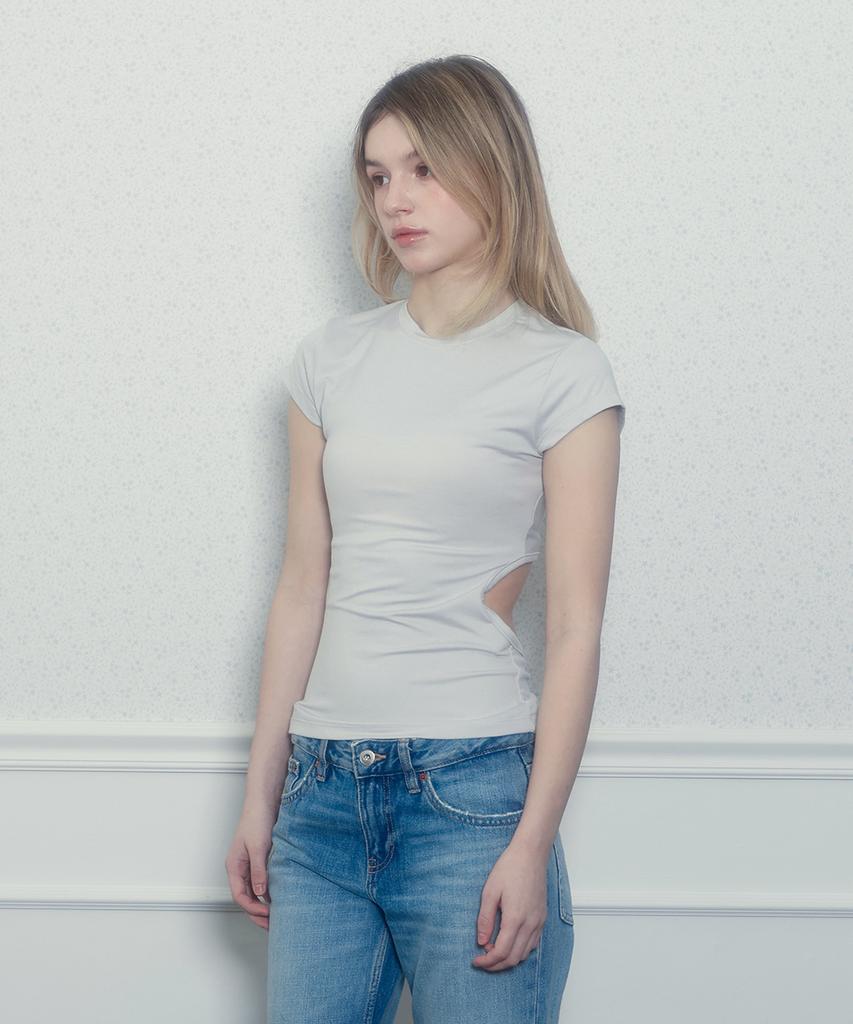 Yuupeu Ayla Backhaul Tee - Light Grey