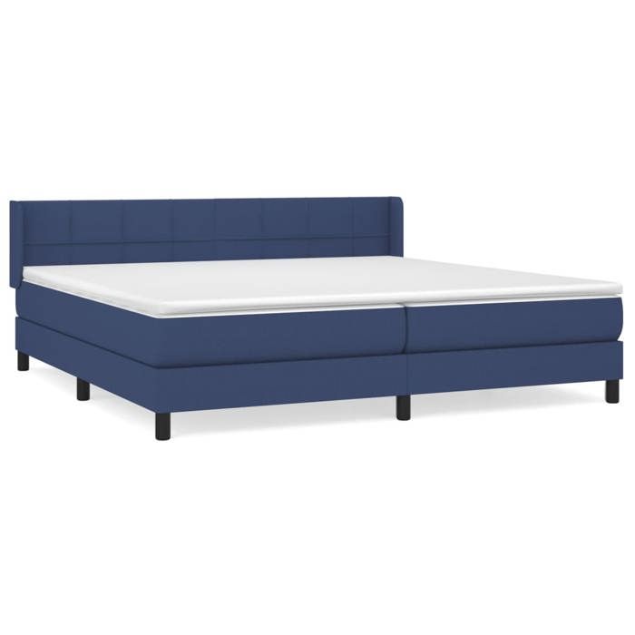 Maison Exclusive - Sommier à lattes de lit avec matelas Bleu 200x200 cm Tissu