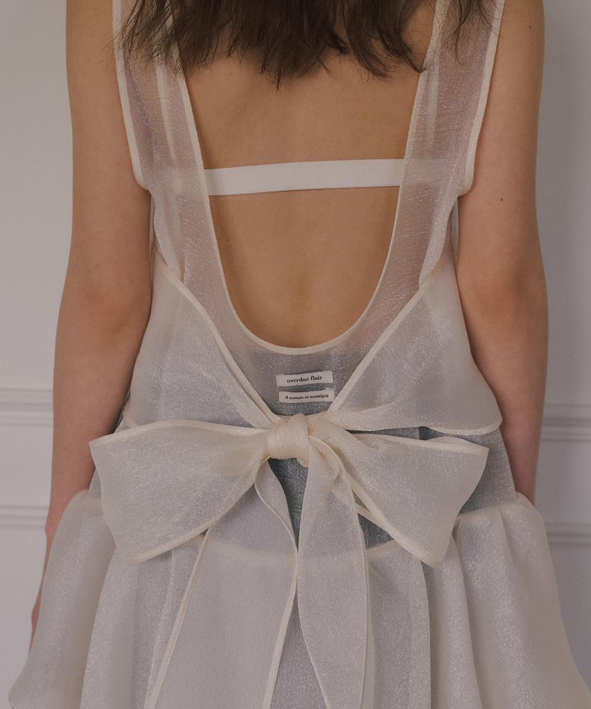 Obeodyupeulleeo Organza Balloon Mini Dress_Cream