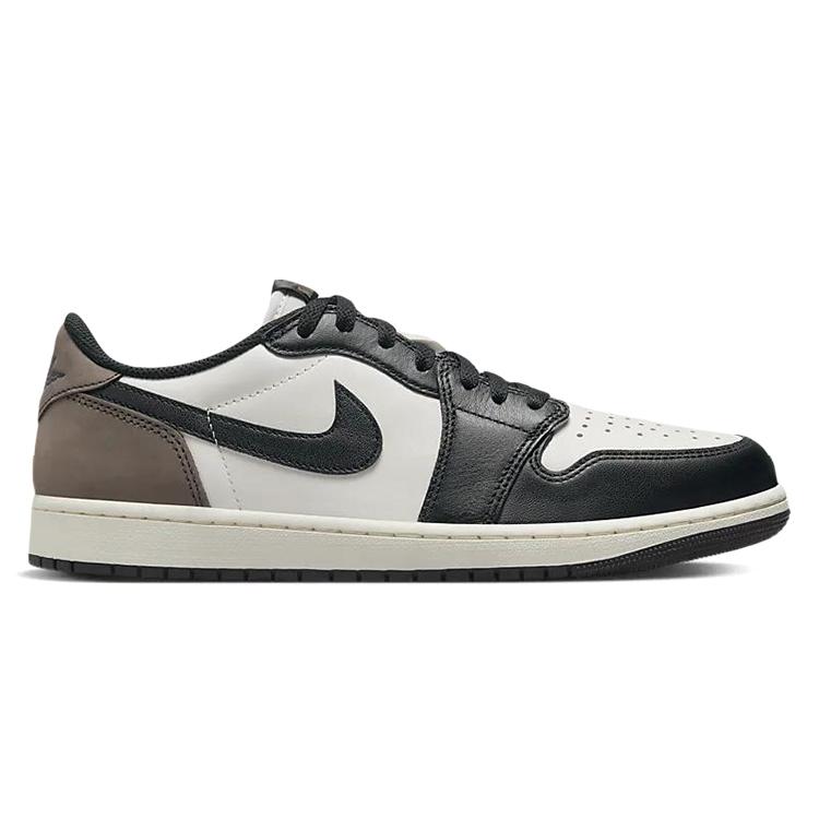 Jordan Air Jordan 1 Cushioning Slip Resistant Low top Vintage Basketball Shoes Men's Black White Brown CZ0790-102(Team366-)