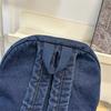 Denim Backpack Student Schoolbag Solid Color Backpack