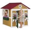 Cabana Infantil para Exterior Casa Infantil para Exterior com Porta, Janelas e Floreiras 114 x 126,4 x 135 cm Bege