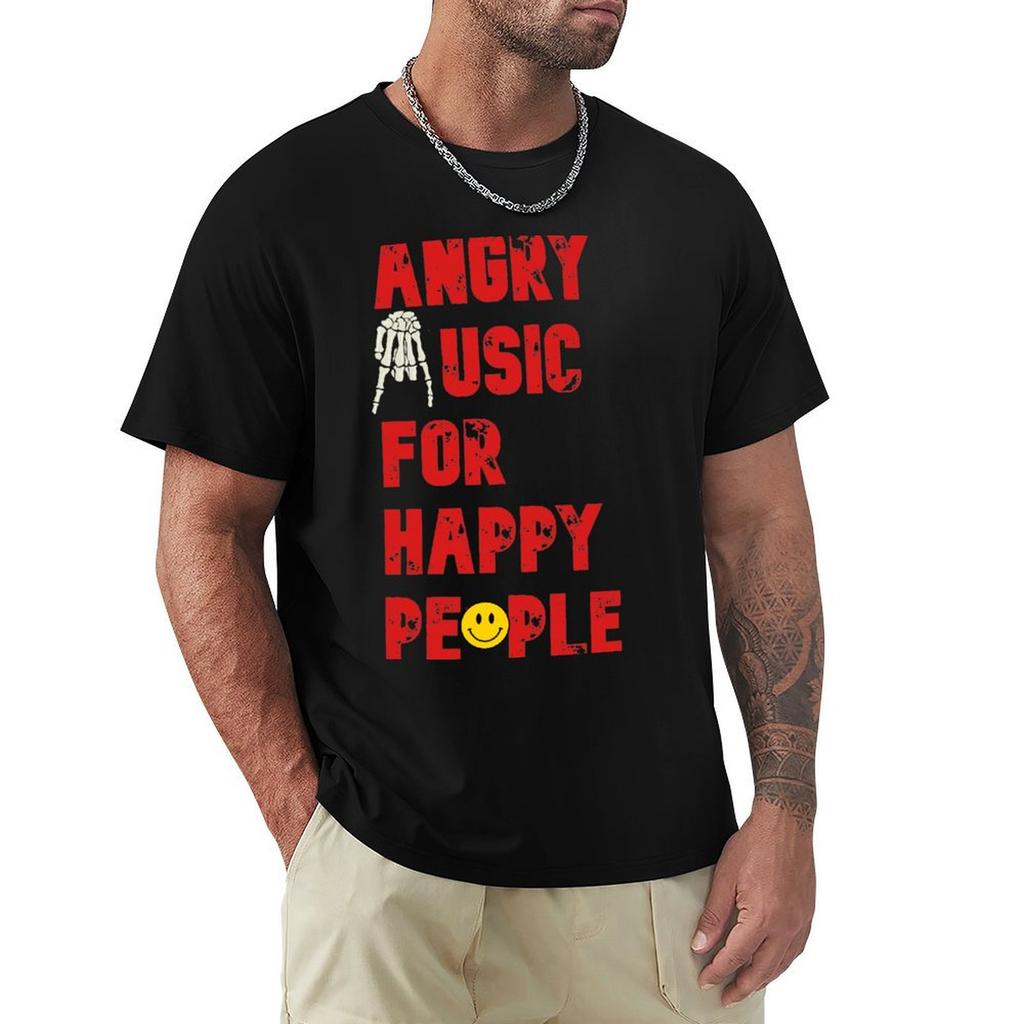 Angry Music For Happy People Shirt T-Shirt Graphic Shirts Cheap Stuff Summer Shirt Mens Graphic T-shirts Anime