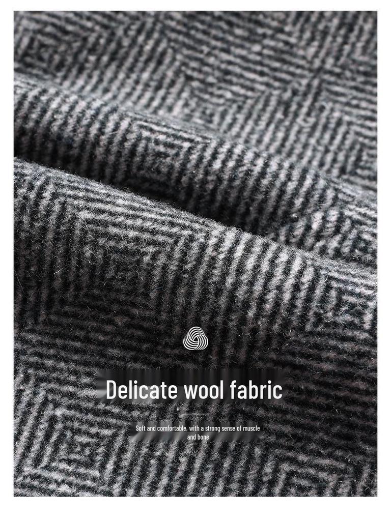 Men's Double-Sided Wool Coat: Thickened, Long-Style, Plus-Size, Autumn and Winter Outerwear