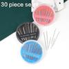 30Pcs Gold Eye Sewing Needle In Alloy Materials and Protective Round Case for Fashion Designers Craft