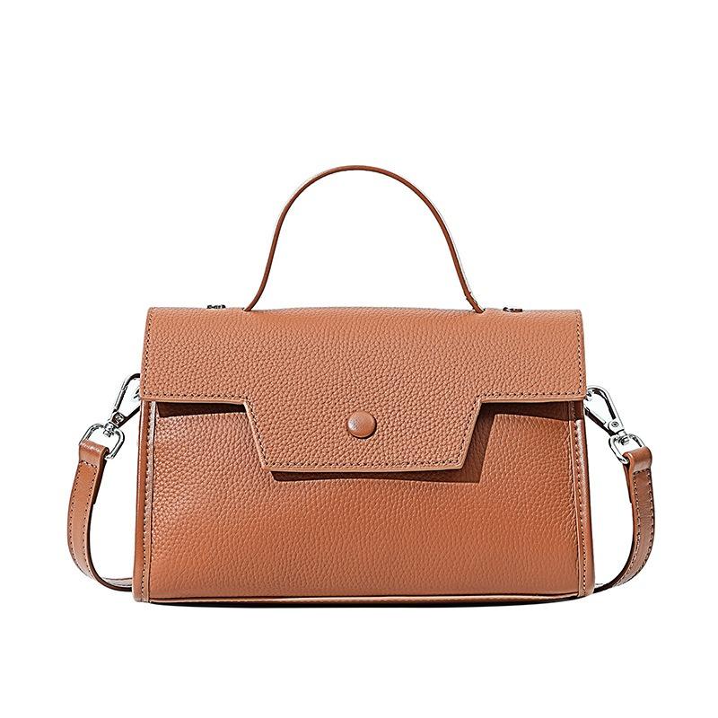 The First Layer of Cowhide Large-capacity Portable Small Square Bag, Niche High-end New Girls Shoulder Messenger Bag