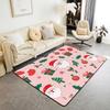 Christmas Carpet Cute Cartoon Santa Claus Print Rug Holiday Decor Non Slip Mat for Living Room Bedroom Study Dining Room