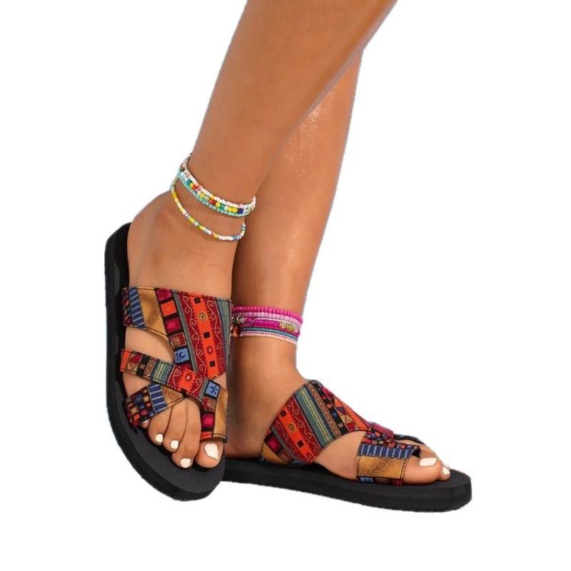 New Shoe Cover Toe One-foot Light and Comfortable Flat Fish-mouth Beach Cool Slippers Women's Shoes