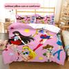 Sailor Moon Pink Dreamy Duvet Cover & Pillowcases, Sailor Moon Fan Bedroom Bedding, Perfect Gift.chl