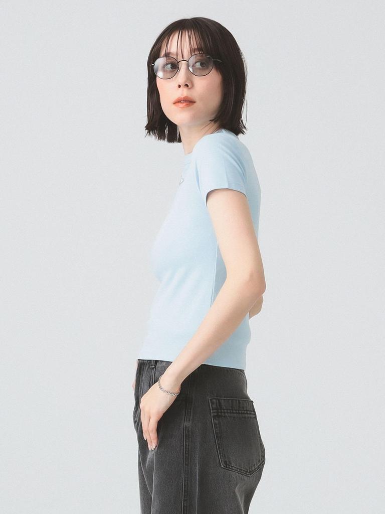 Ray Beams Tee Piccadilly Rib Tee Free S/S [Special Order] Women's LT.Blue