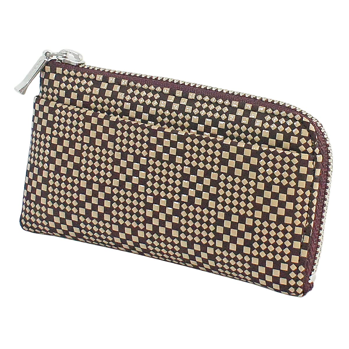 

Coin Purse F Coin Purse 05 Deerskin Purple x White Lacquer Small Checkered Pattern Custom Color Inden-ya 1005-16-167