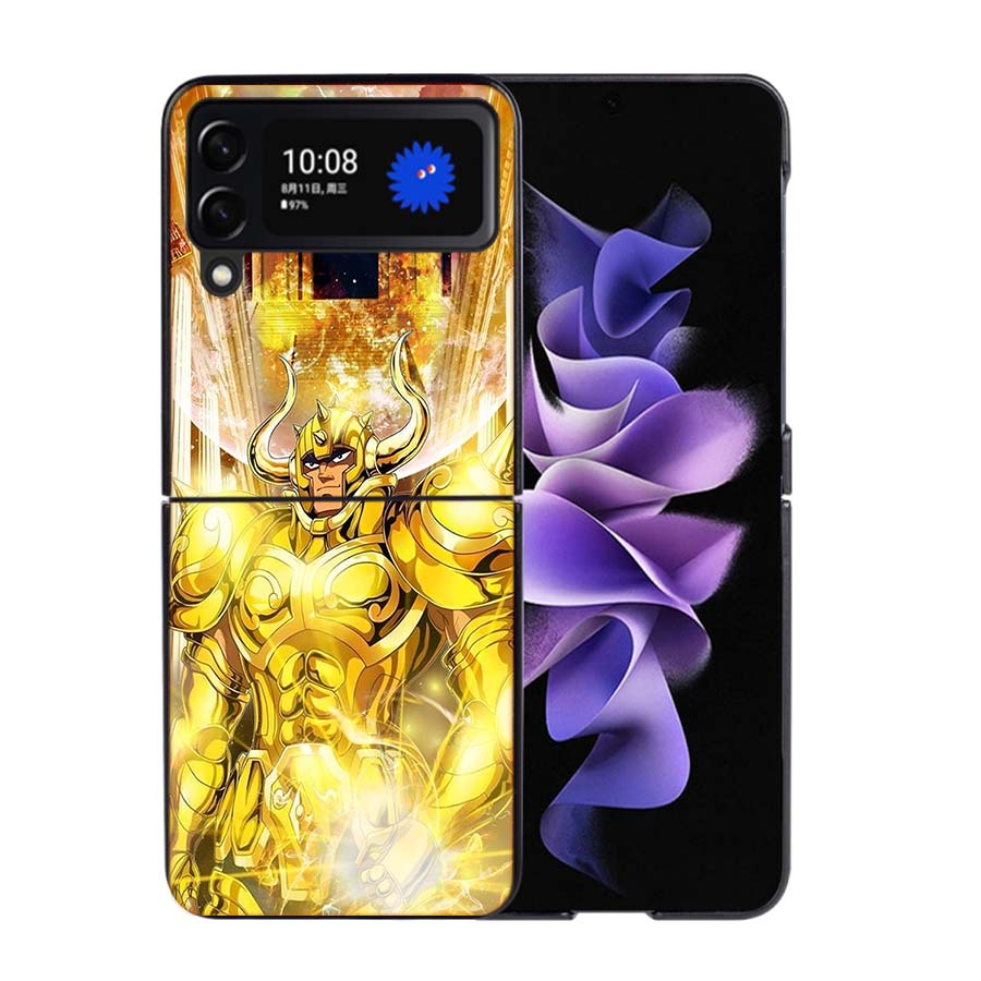 

Saint Seiya Knights Of The Zodiac Phone Case For Samsung Z Flip 7 6 5G Galaxy Z Flip4 Z Flip5 Z Flip3 Coque Black Hard PC Shell Samsung Z Flip 4 5G