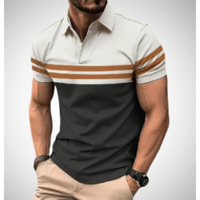 Short Sleeve POLO Shirt Button Solid Color Men's Sweatshirt