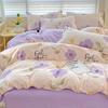100% Cotton Bedding Set, Four Piece Sheet Set Comfort Set Girly Fresh Style Couple Bed Comforter Set